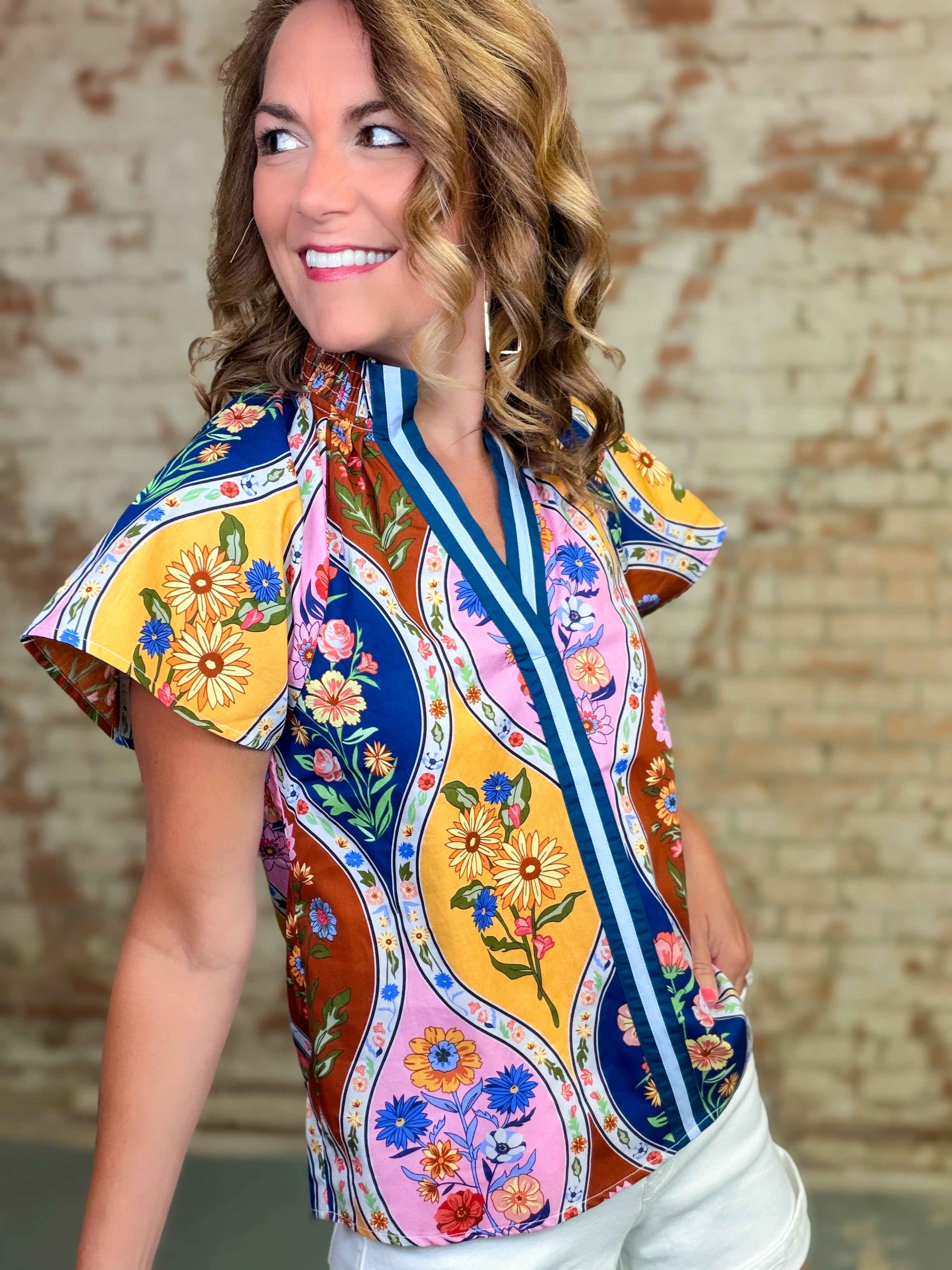 THML Kien Smocked Collar Top