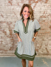 Cara Olive Stripe Dress