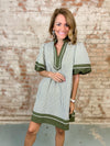 Cara Olive Stripe Dress