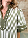 Cara Olive Stripe Dress