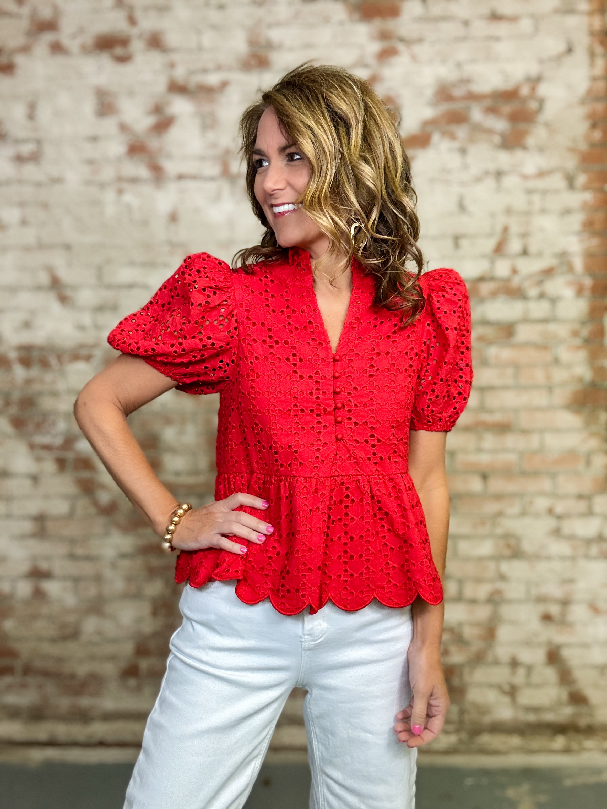 Kason Eyelet Top