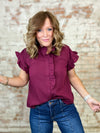 Ella Button Ruffle Top