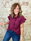 Ella Button Ruffle Top