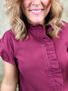 Ella Button Ruffle Top