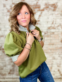 Colquitt Knit Puff Sleeve Top