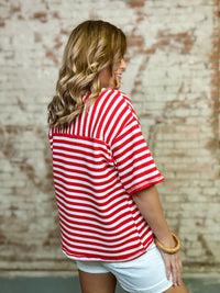 Deetra Stiped Star Patch Top