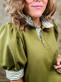 Colquitt Knit Puff Sleeve Top