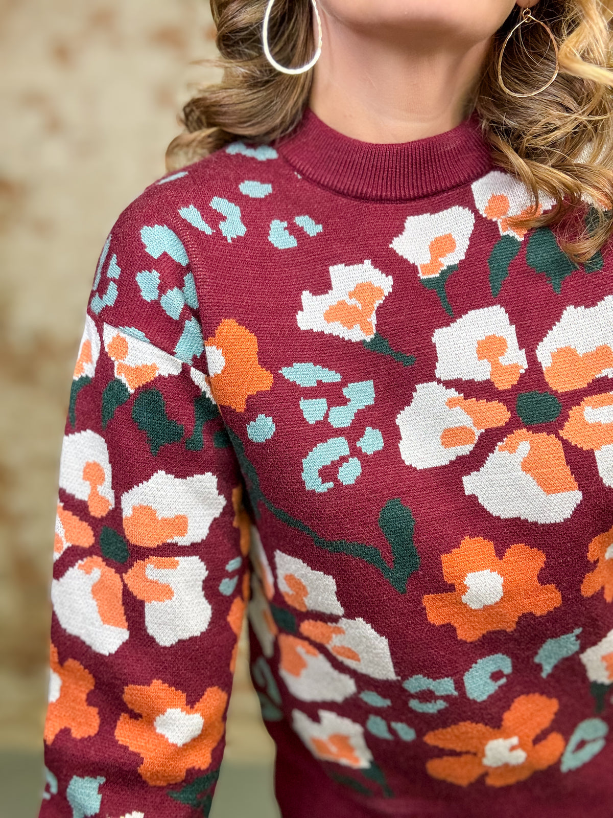 THML Dominque Floral Sweater Top