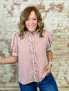 Teri Stripe Ruffle Top