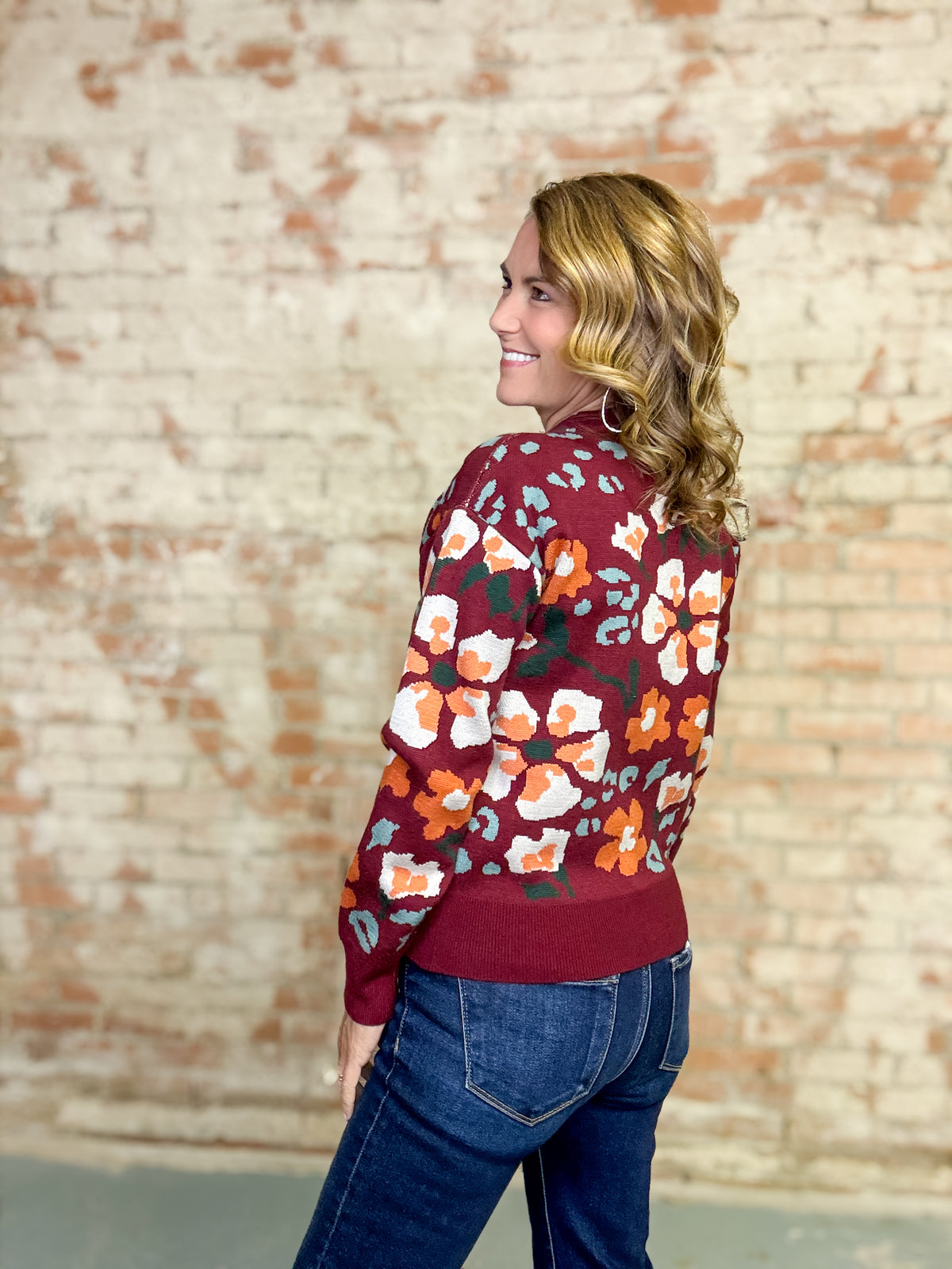 THML Dominque Floral Sweater Top