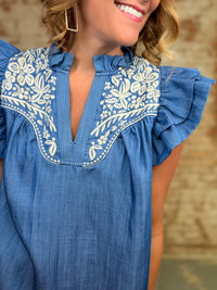 THML Pauline Embroidered Top