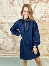Dark Denim Bow Dress
