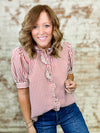 Teri Stripe Ruffle Top