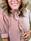 Teri Stripe Ruffle Top