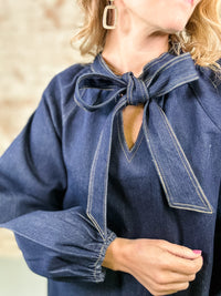 Dark Denim Bow Dress