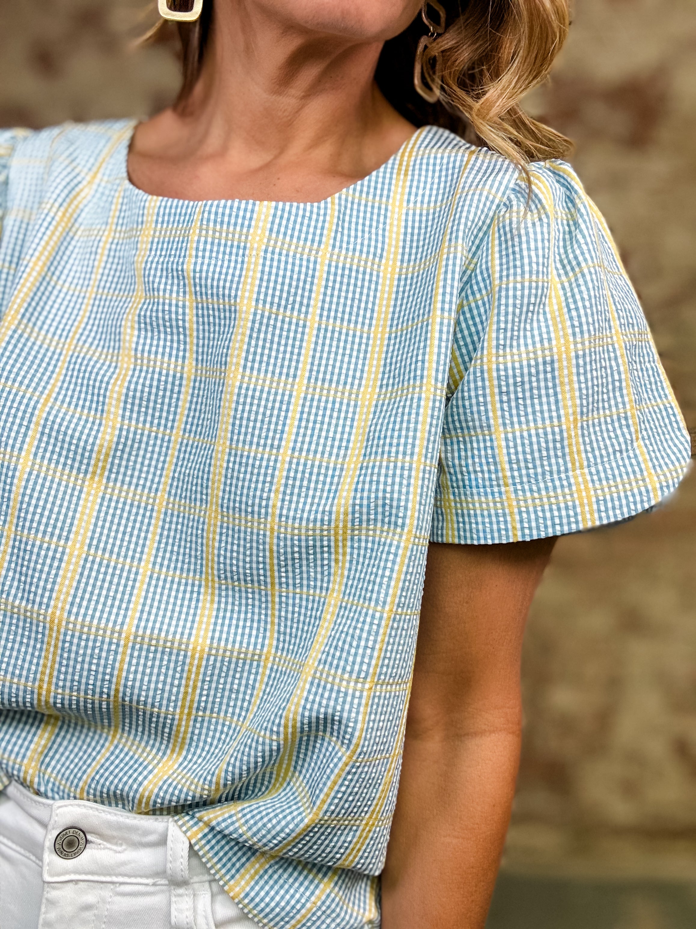 Jarrod Plaid Textured Top