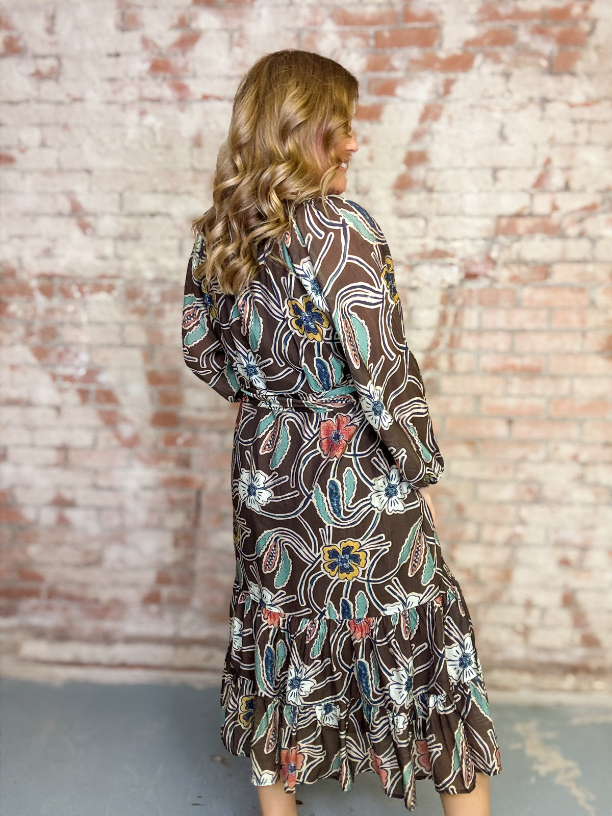 THML Lorena Floral Midi Dress