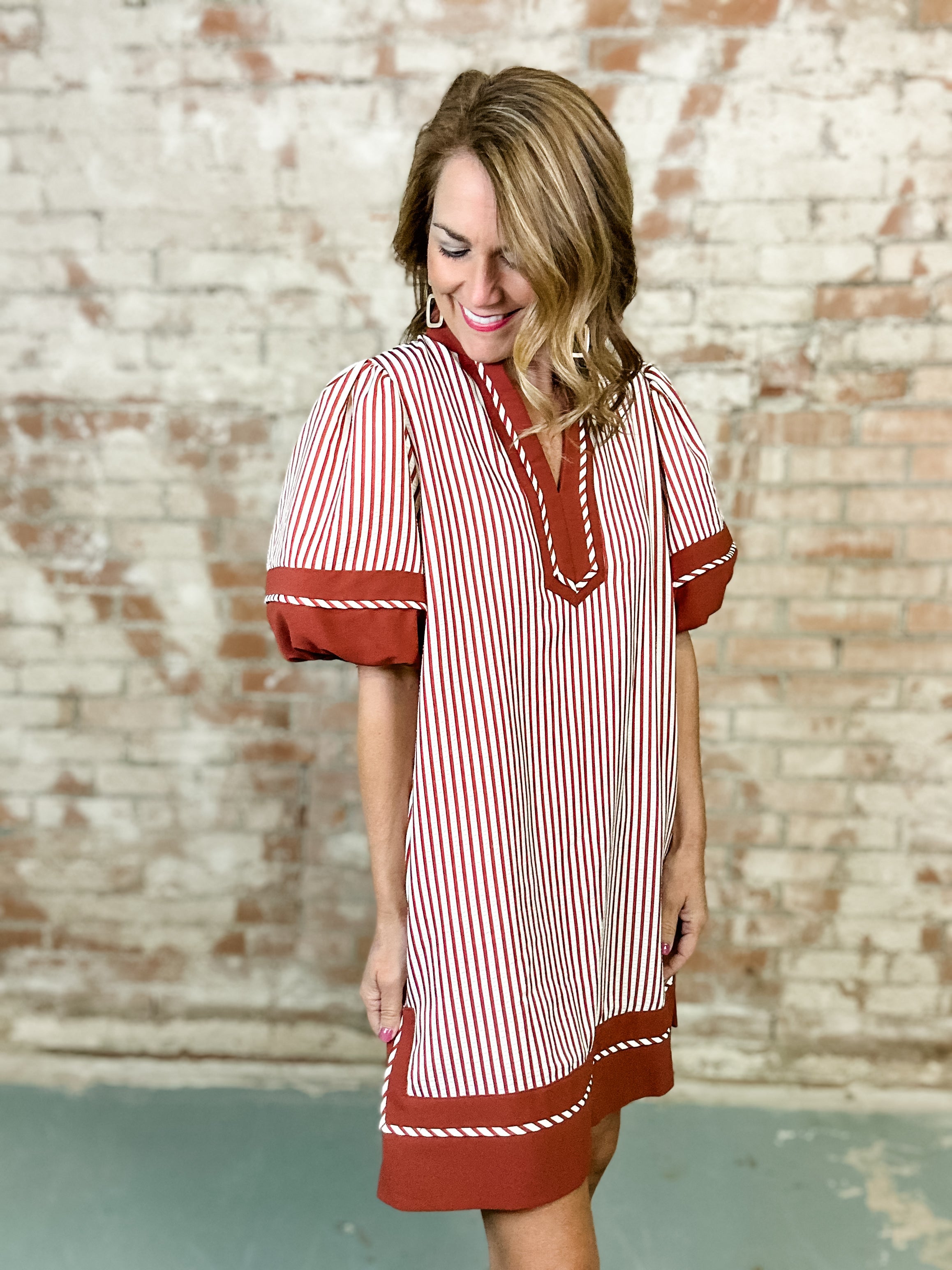 Cinnamon Stripe Dress