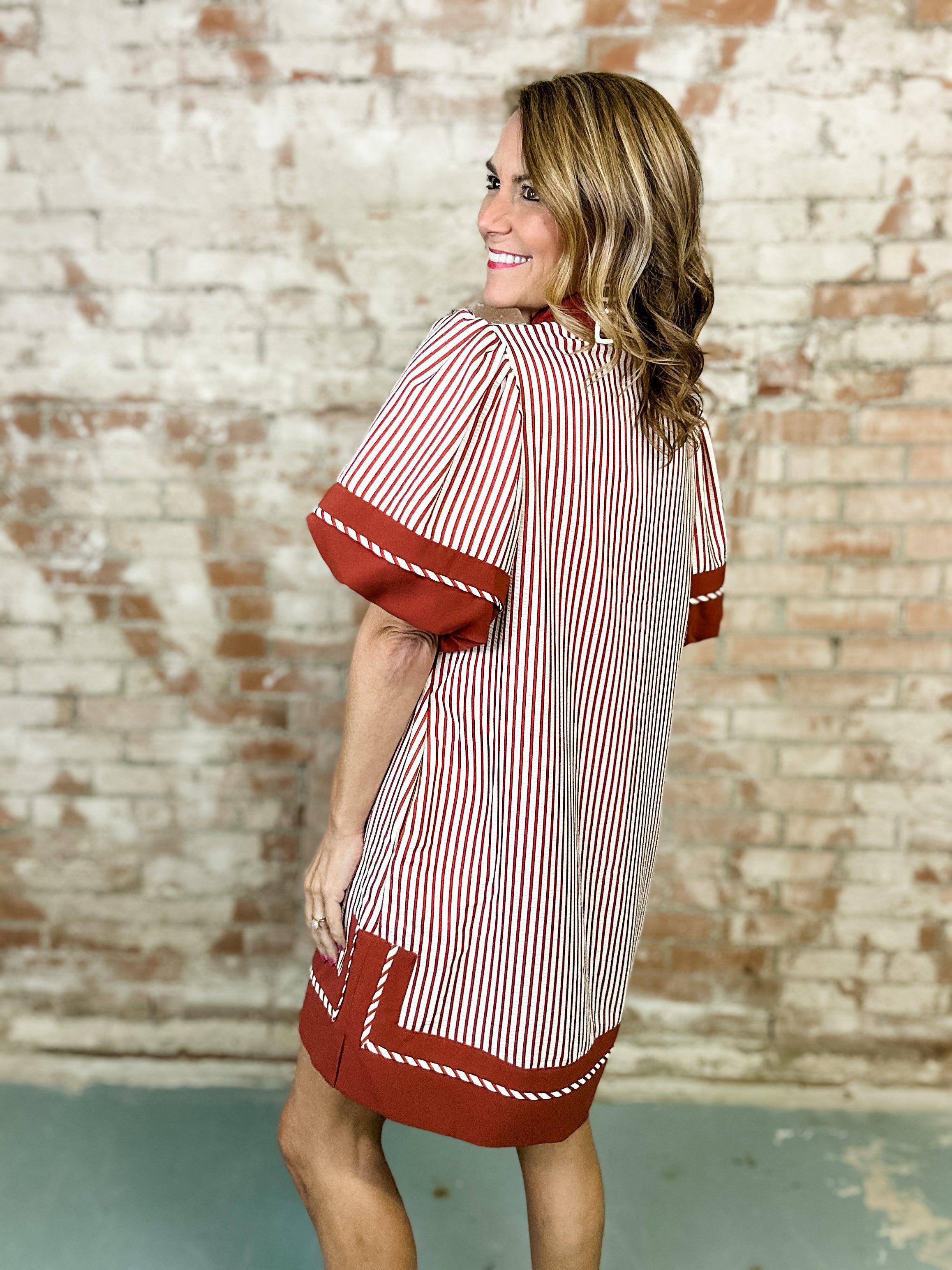 Cinnamon Stripe Dress