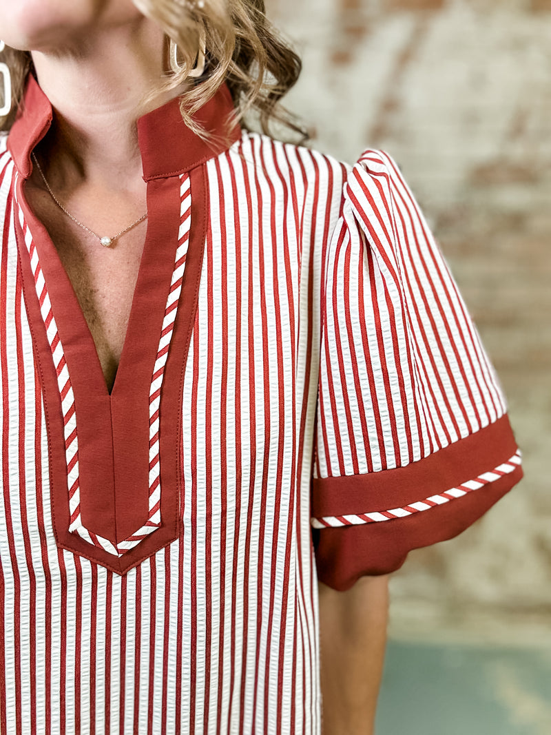 Cinnamon Stripe Dress