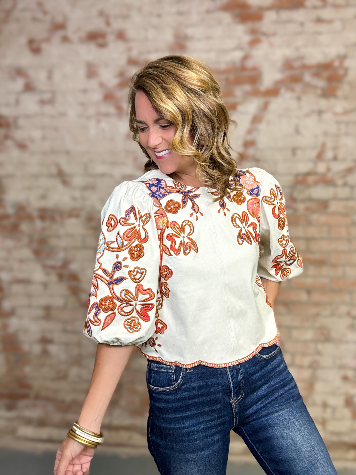 THML Beatrix Puff Sleeve Top