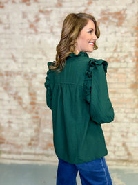 Cassandra Textured Ruffle Top
