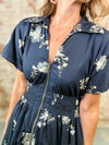 Navy Paisley Print Dress