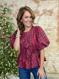 Bella Plaid Ruffle Top