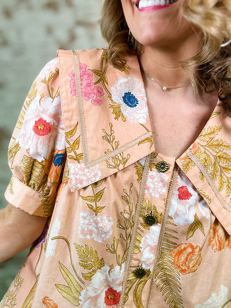 Cynthia Floral Button Up Top