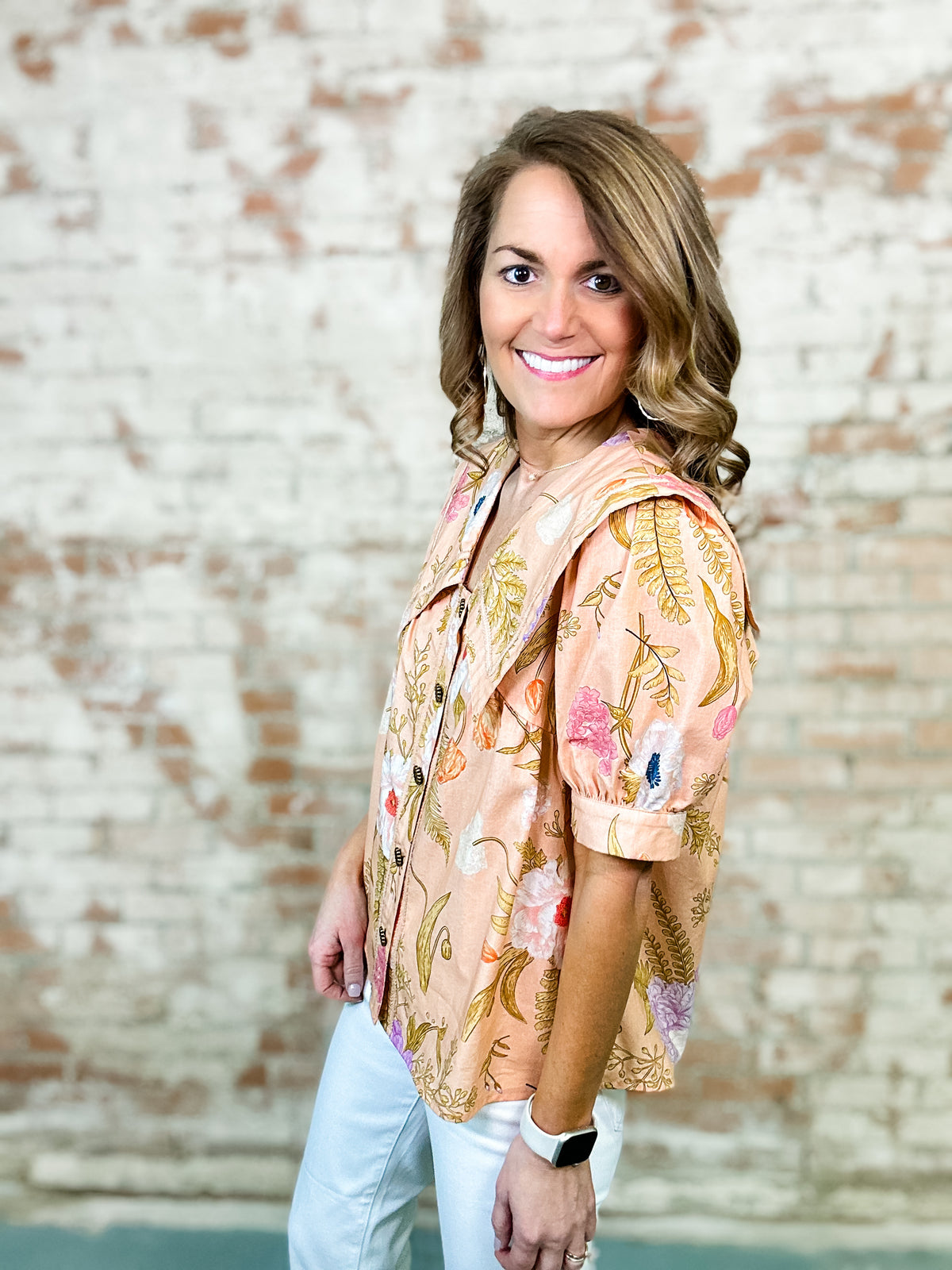 Cynthia Floral Button Up Top
