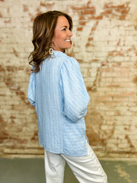 Melton Pinstripe Gauze Top