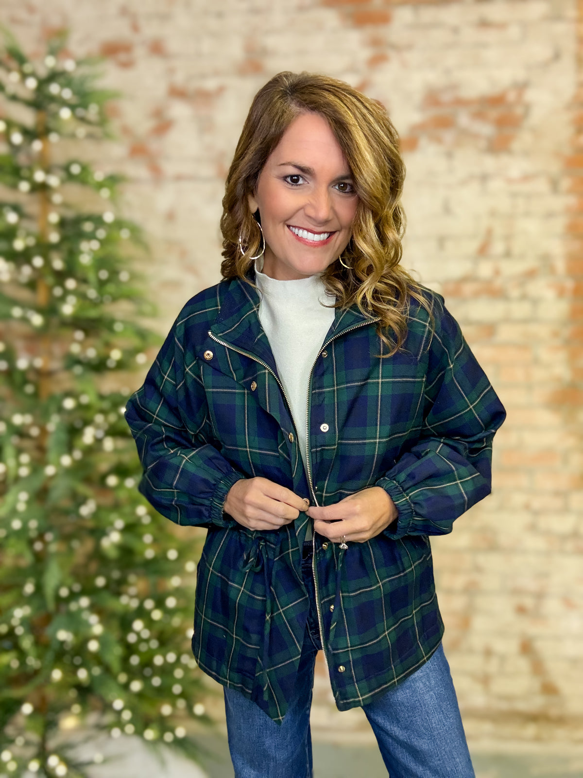 Neveah Plaid Utility Jacket