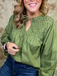 THML Courtnee Smocked Top