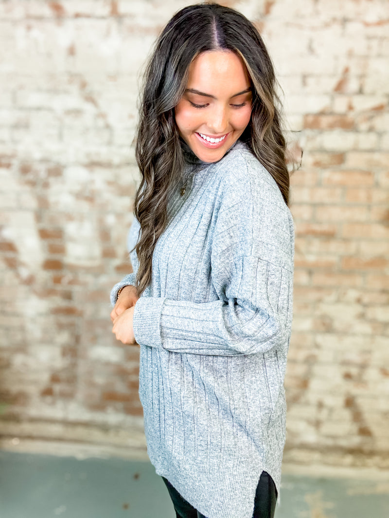 THML Sidney Heather Grey Long Sweater