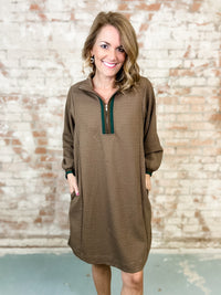 Coffe Waffle Knit Dress