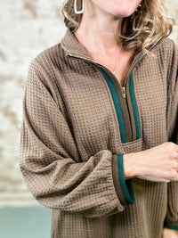 Coffe Waffle Knit Dress