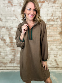 Coffe Waffle Knit Dress