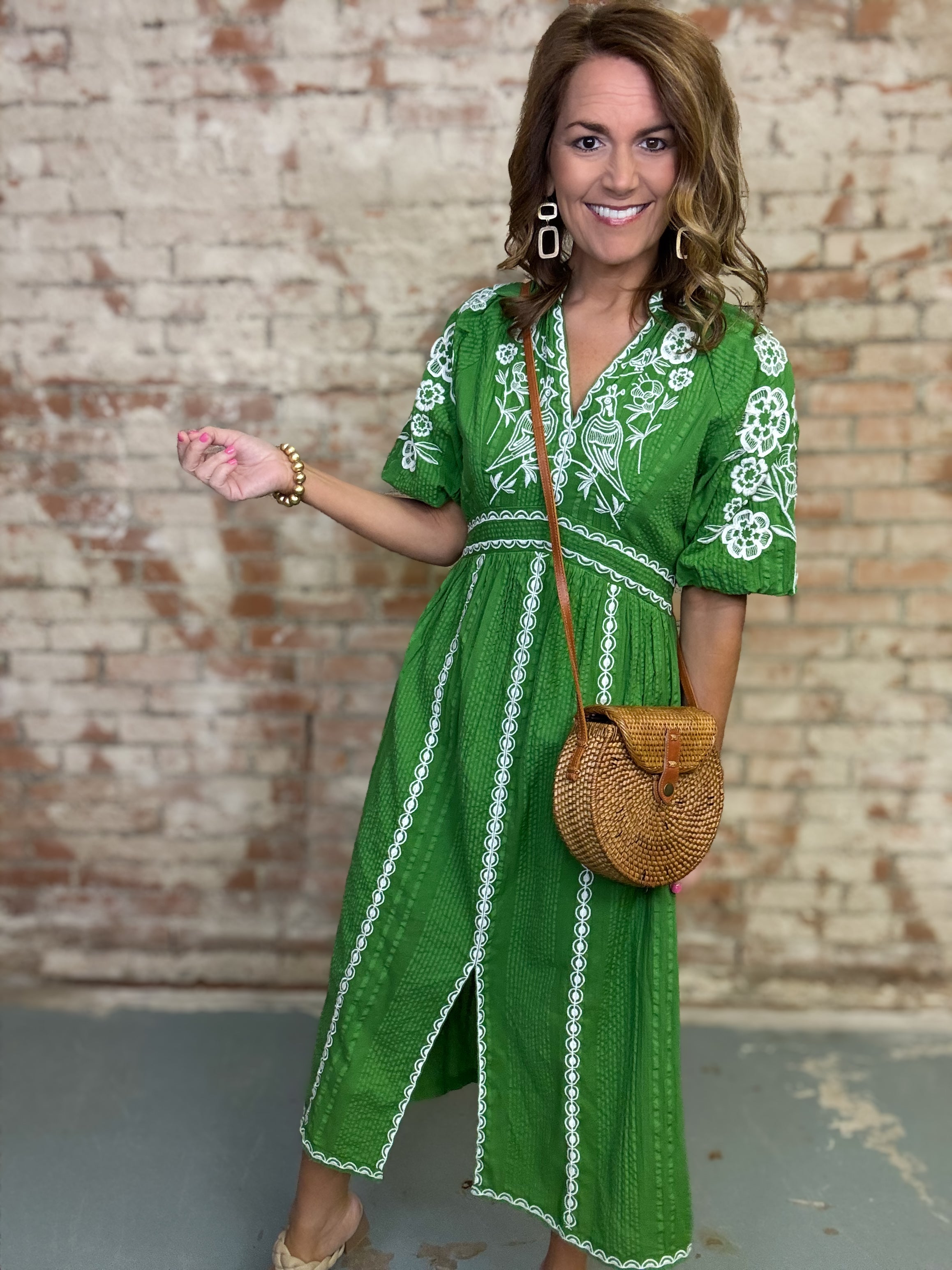 thml green dress THML Tie Strap Dunn Dress- Green – Bo & Company