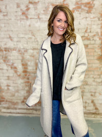 Kye Whipstitch Cardigan Coat