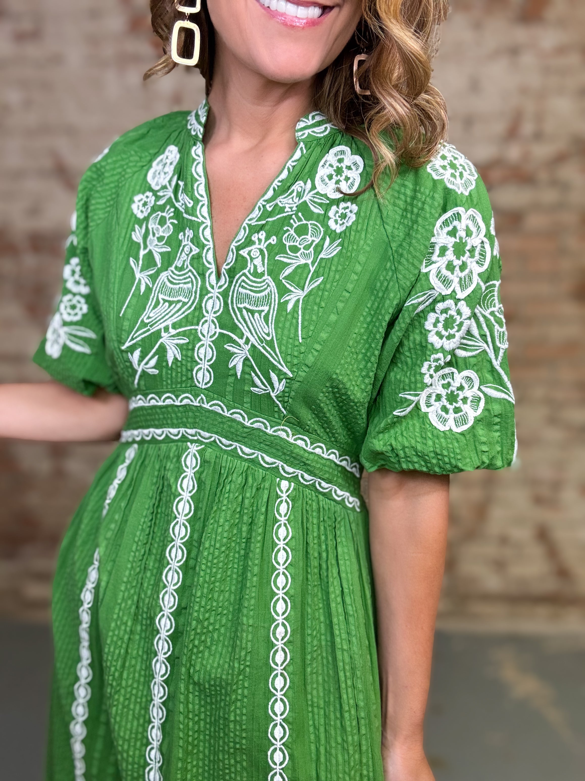 THML Laurel Embroidered Dress Small