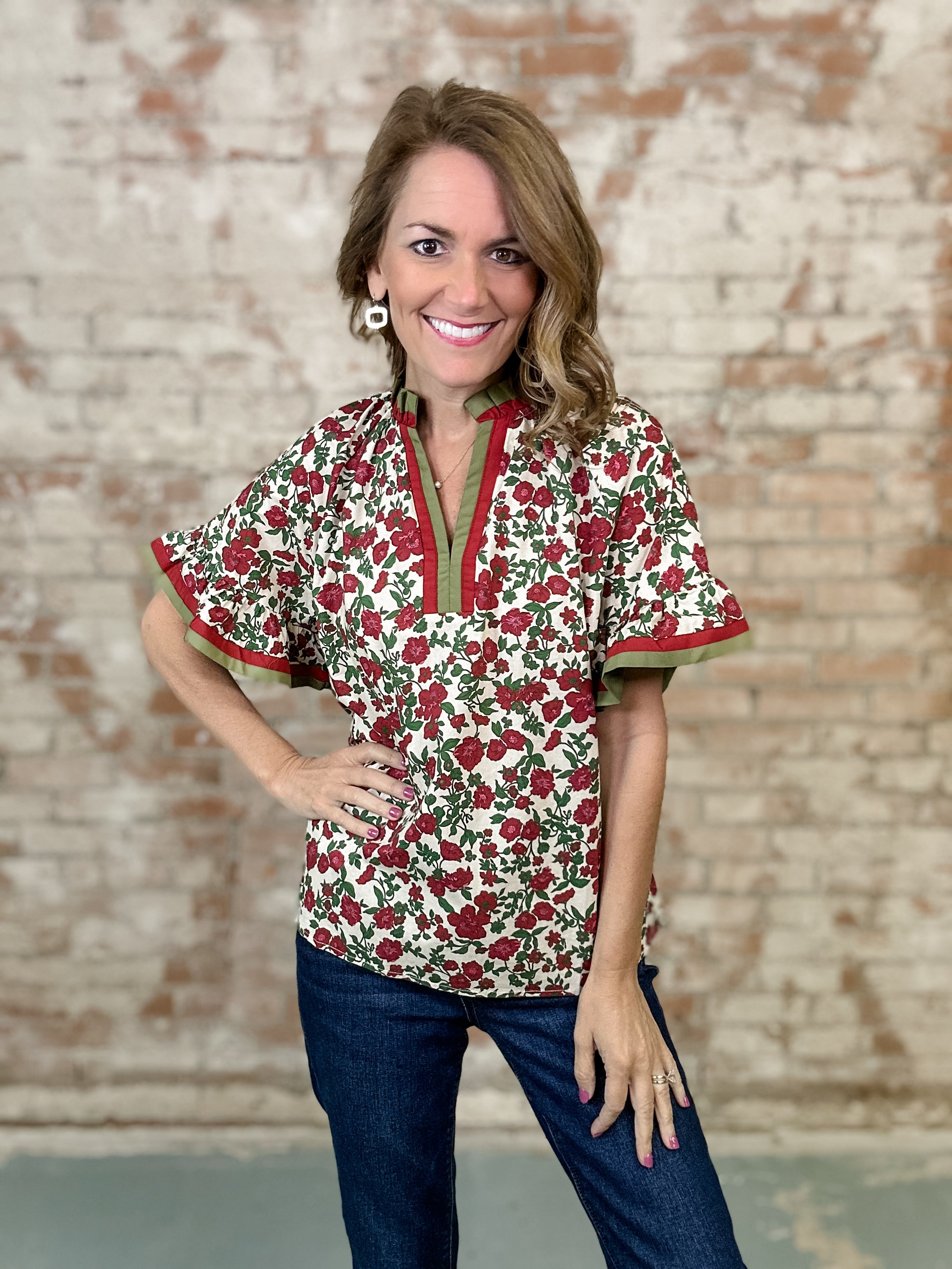 Patrice Ruffle Sleeve Top