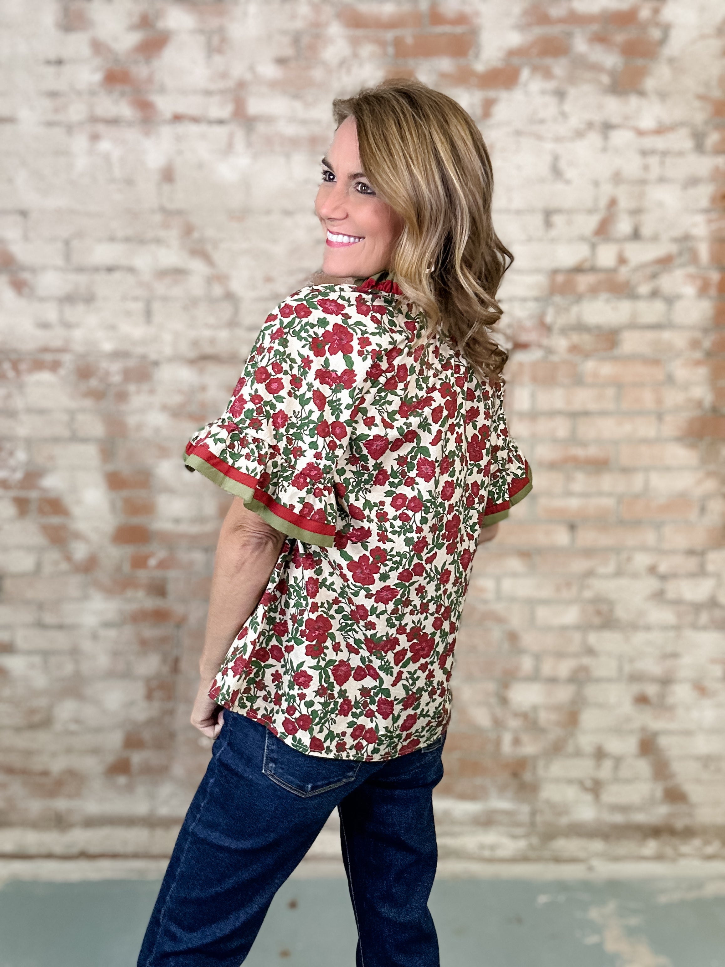 Patrice Ruffle Sleeve Top