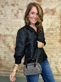Adrianna Jacquard Top