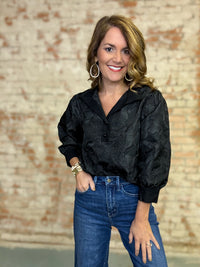 Adrianna Jacquard Top