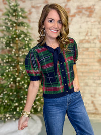 Addy Plaid Sweater Top