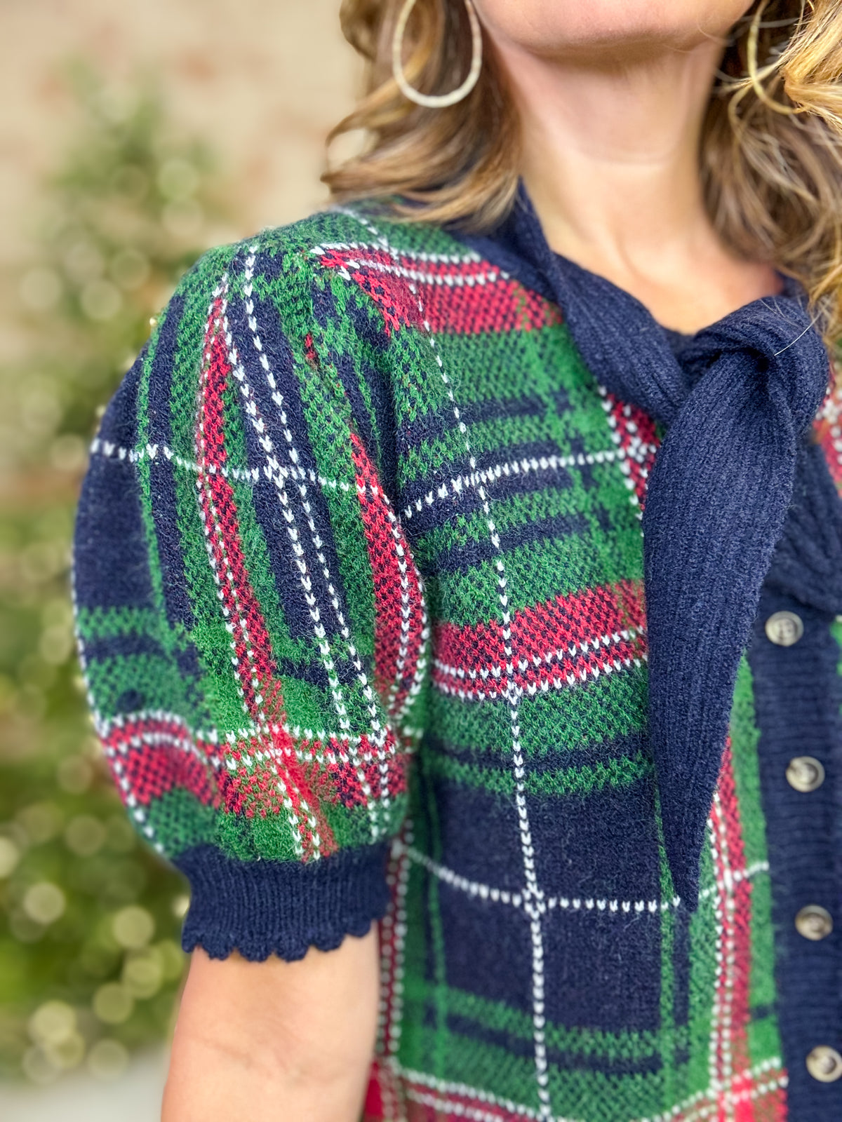 Addy Plaid Sweater Top