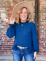 Ruffle Hem Frilled Neck Top