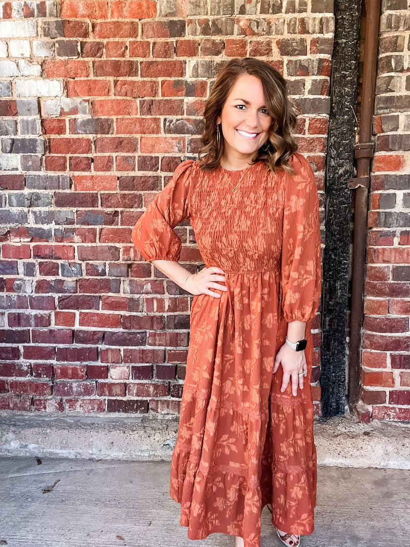 Smocked Bodice Tiered Midi