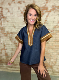 THML Cassie Denim Top