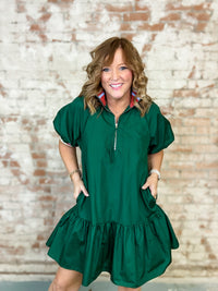 Sherry Solid Puff Sleeve Dress